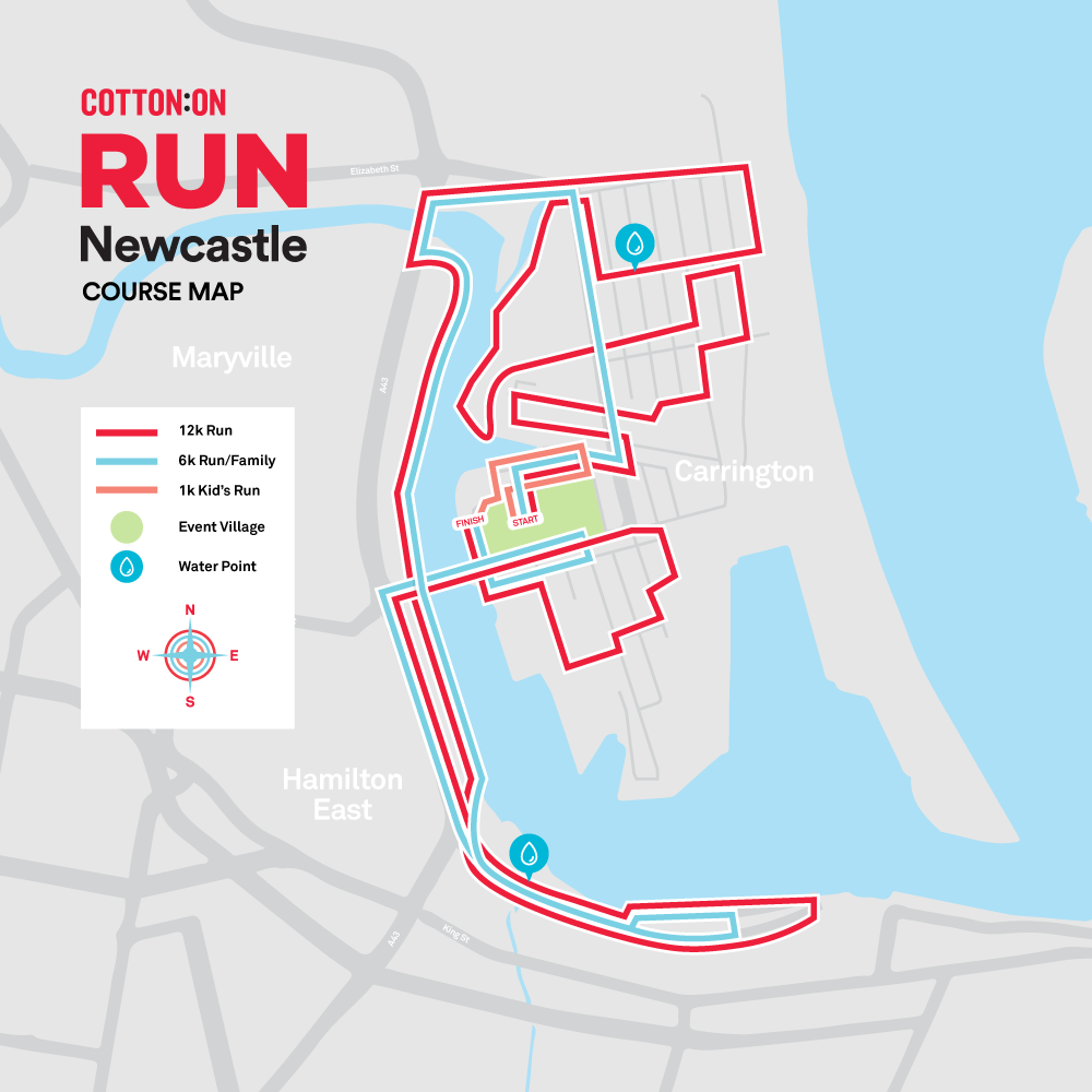 Fun run route map for Cotton On's Run Australia, a fun run in 4 cities across Australia.