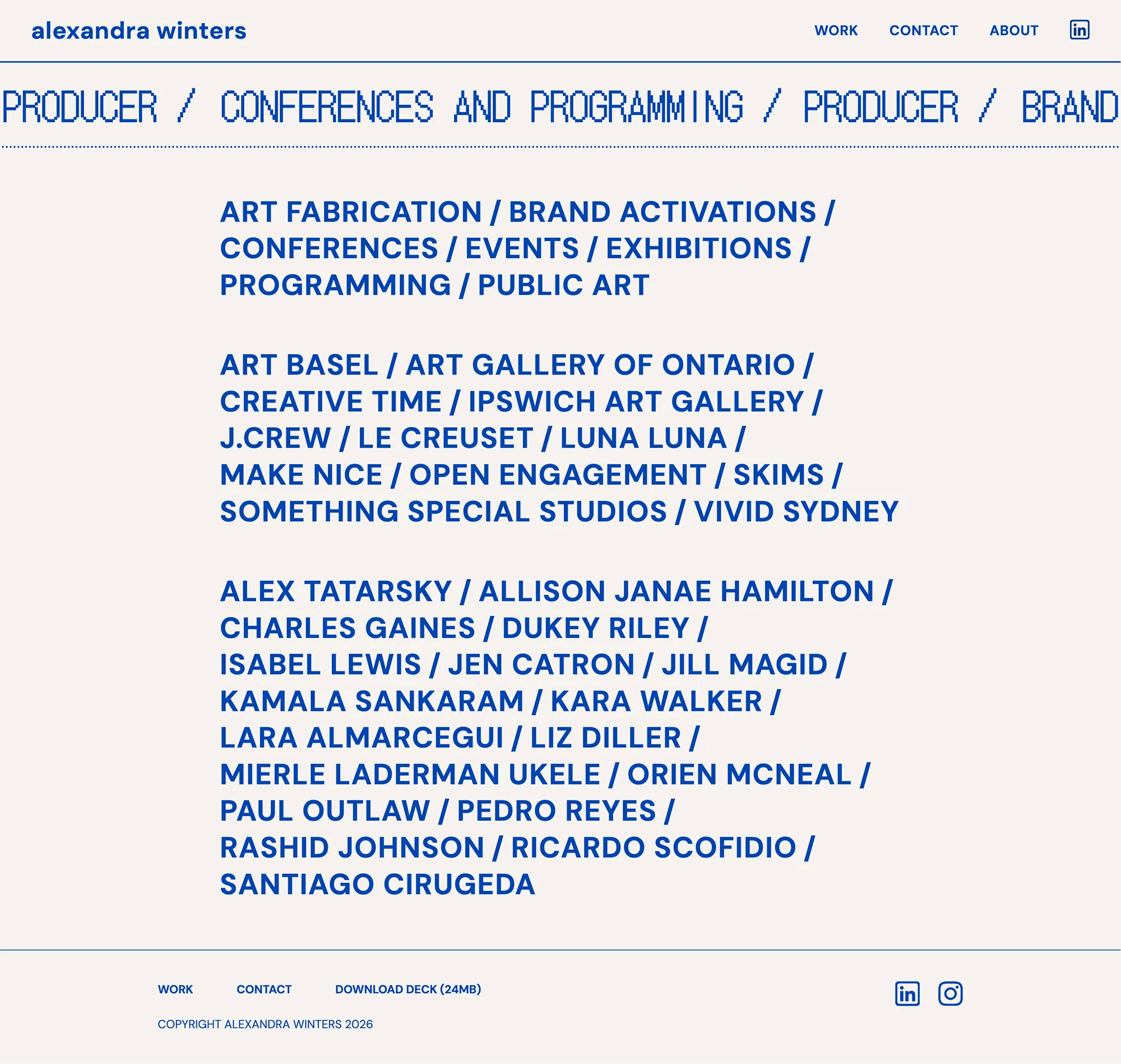 Alex Winters website home page