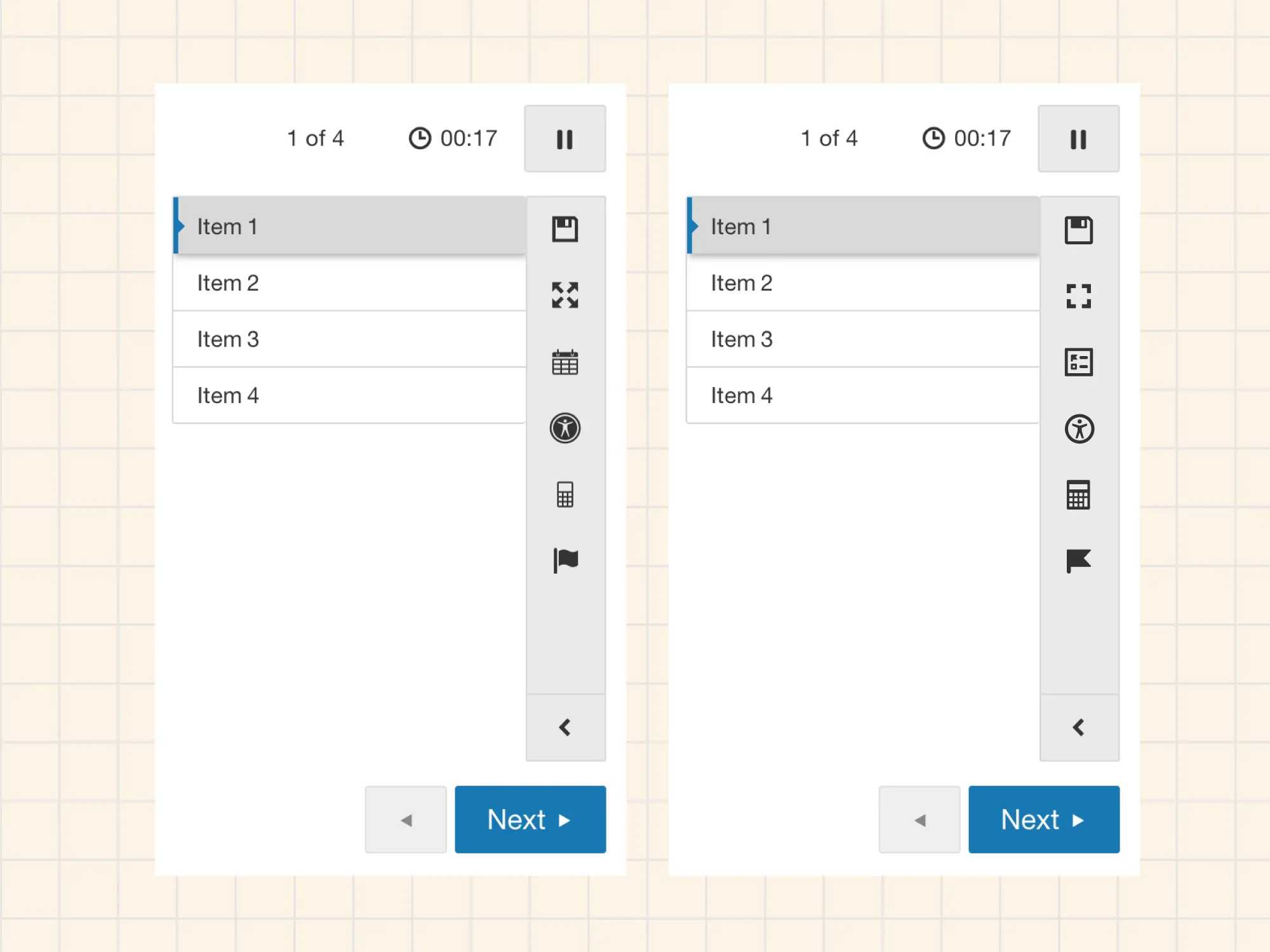 Icons in the product toolbar before and after redesign