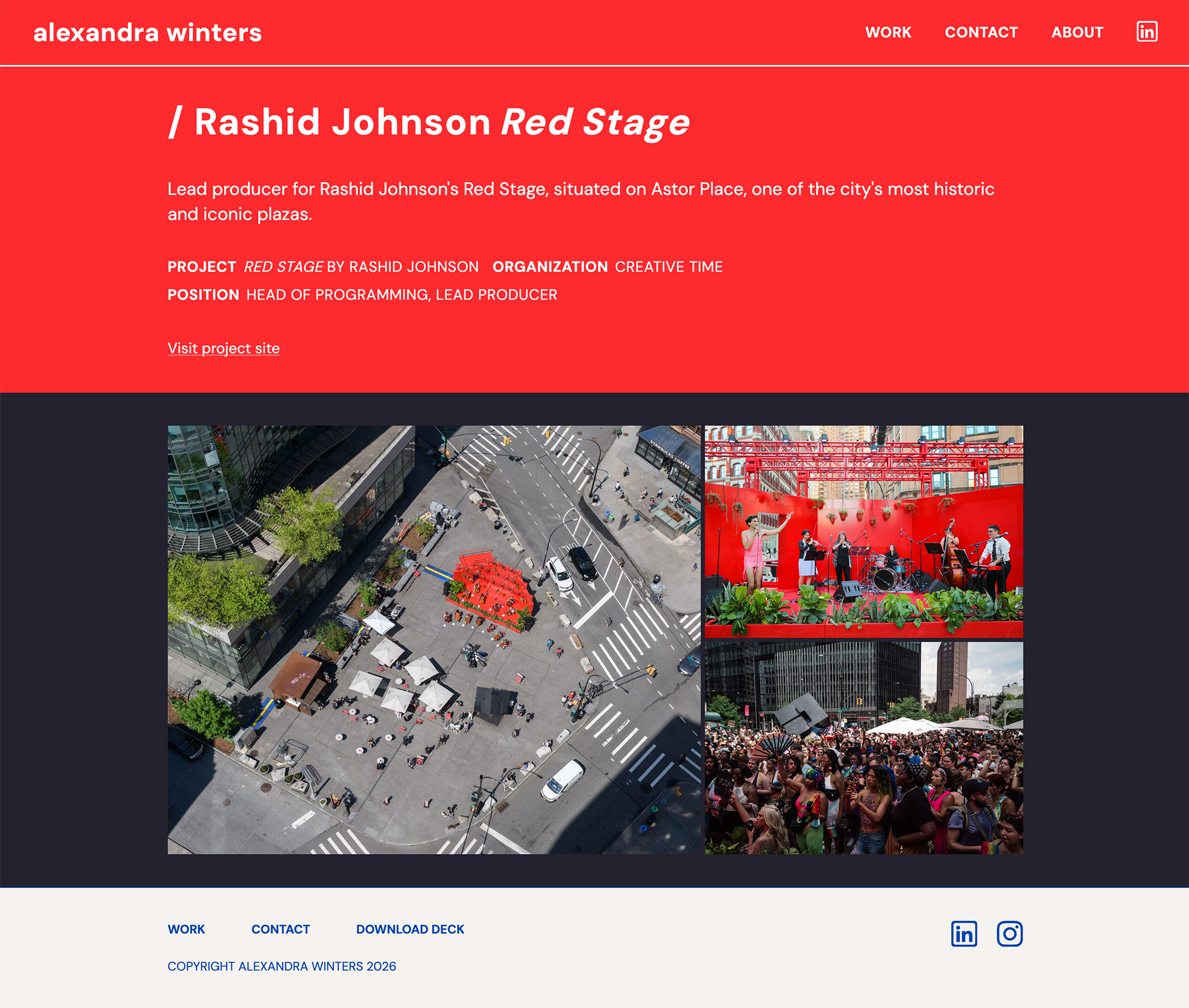 Alex Winters project page — Rashid Johnson