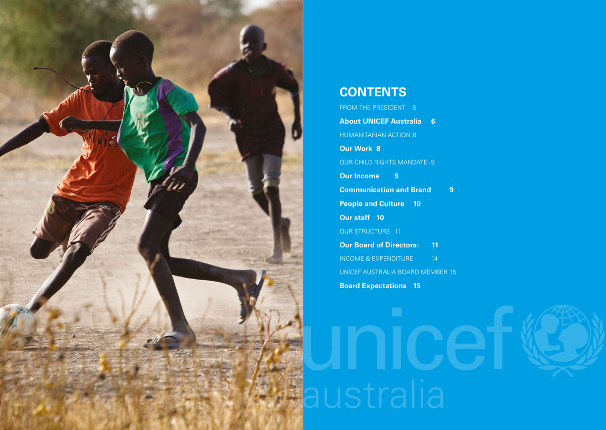 UNICEF booklet spread