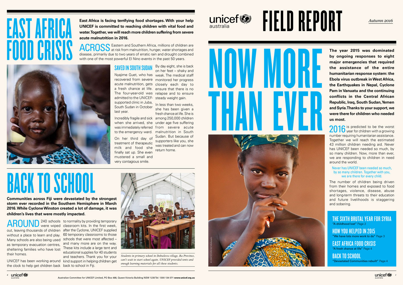 UNICEF field report